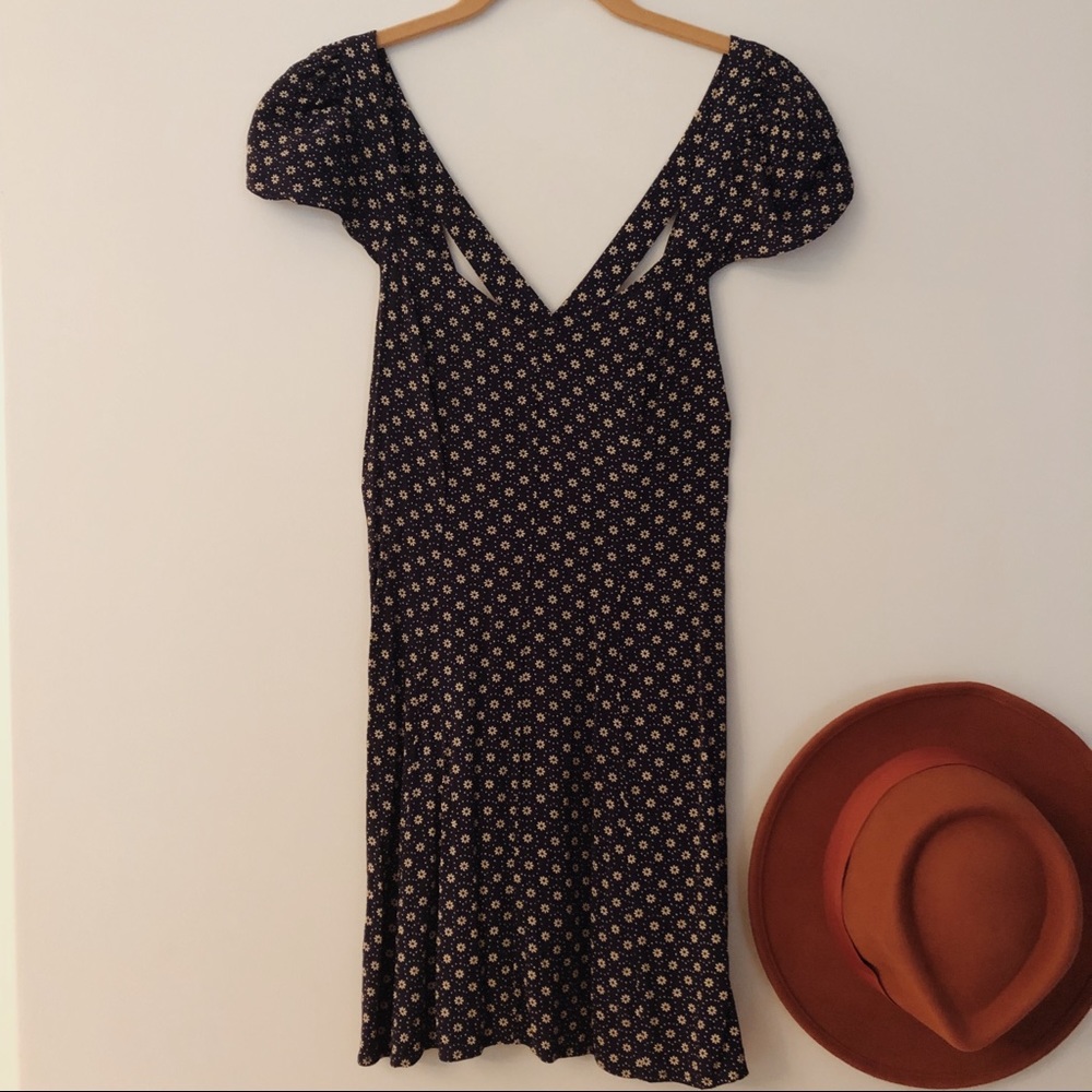 PRICE DROP Urban Outfitters Blue Floral Sun Dress